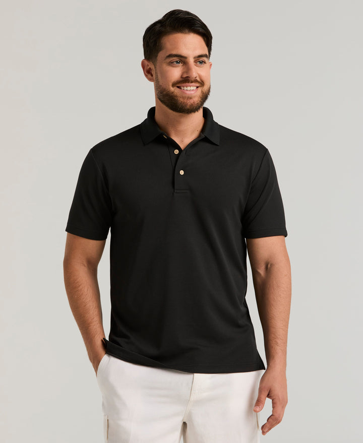 Wicking Ottoman Golf Polo Shirt (Jet Black) 