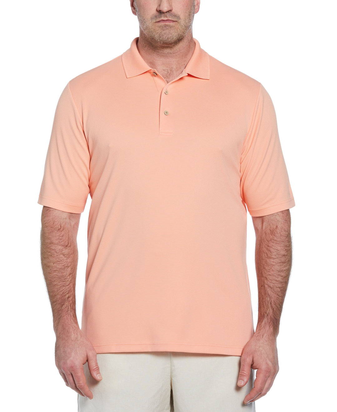 Big & Tall Solid Textured Polo (Peach Pink) 