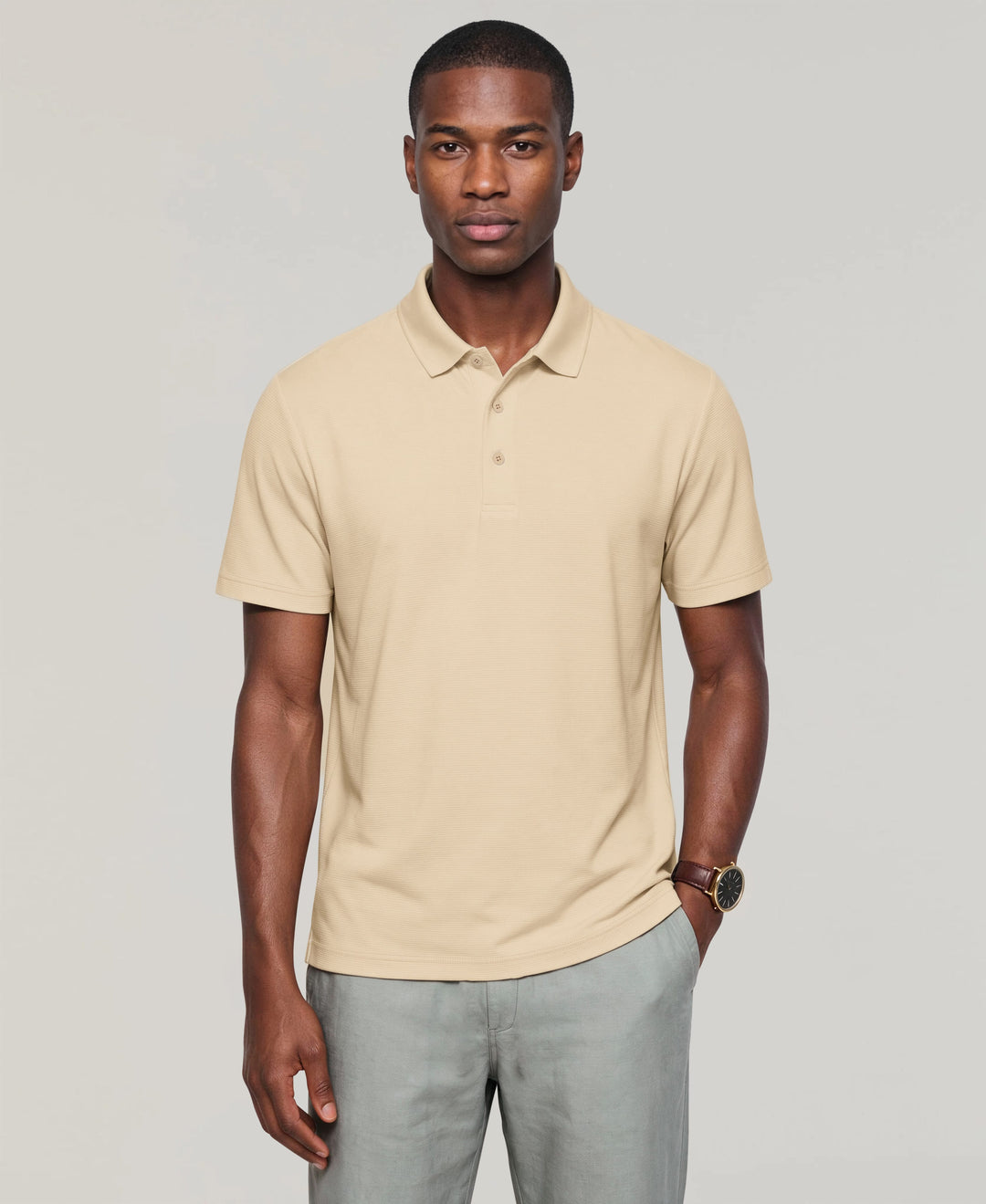 Solid Textured Polo (Rainy Day) 