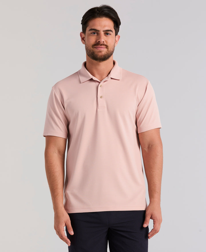 Wicking Ottoman Golf Polo Shirt (Rose Smoke) 