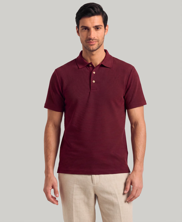 Wicking Ottoman Golf Polo Shirt (Tawny Port) 
