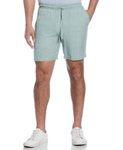 Solid Textured Pull On Drawstring Shorts (Blue Surf) 