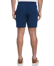 Solid Textured Pull On Drawstring Shorts (Estate Blue) 