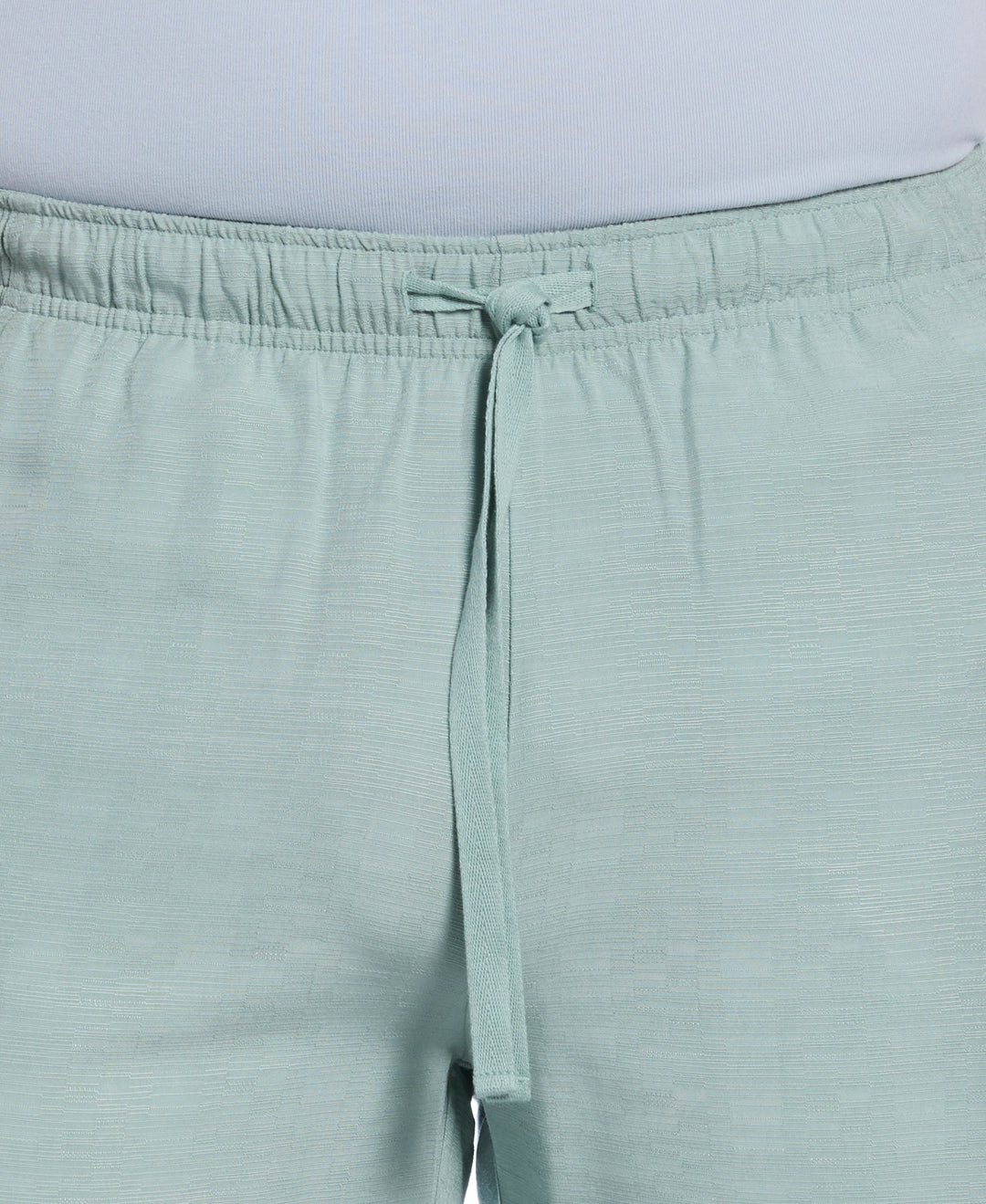 Solid Textured Pull On Drawstring Shorts (Blue Surf) 