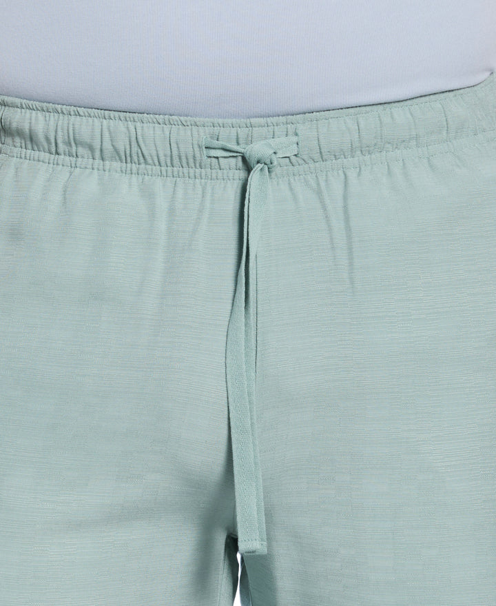 Solid Textured Pull On Drawstring Shorts (Blue Surf) 