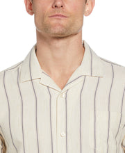 Space-Dyed Dobby Stripe Shirt (Linen) 