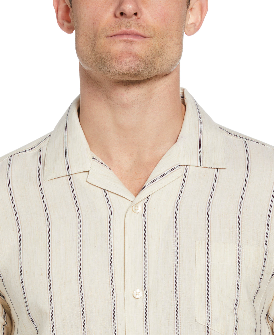 Space-Dyed Dobby Stripe Shirt (Linen) 