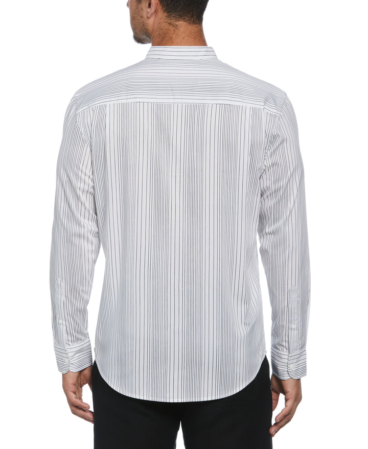Stripe Banded Collar Shirt (Brilliant White) 