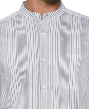 Stripe Banded Collar Shirt-Casual Shirts-Cubavera