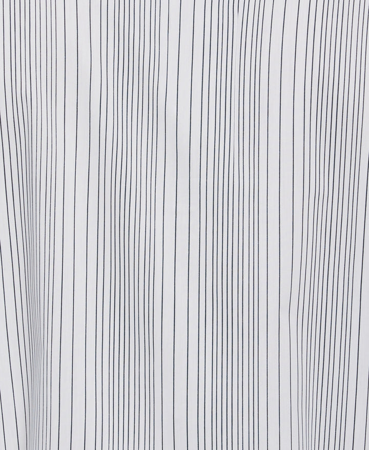 Stripe Banded Collar Shirt (Brilliant White) 