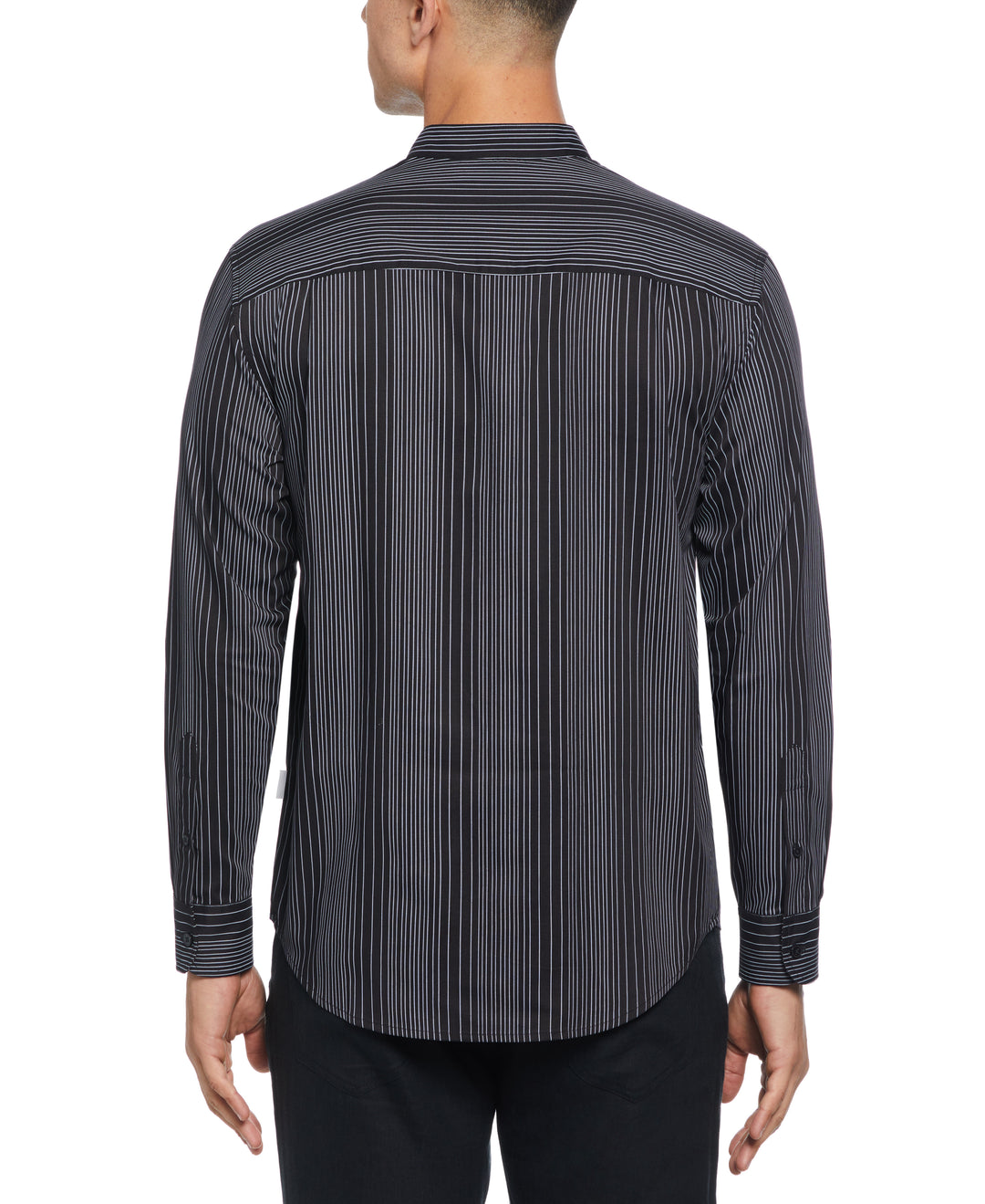 Stripe Banded Collar Shirt (Moonless Night) 