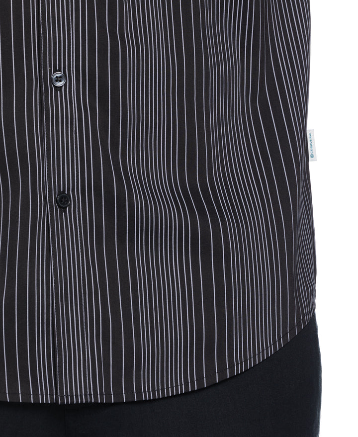 Stripe Banded Collar Shirt (Moonless Night) 