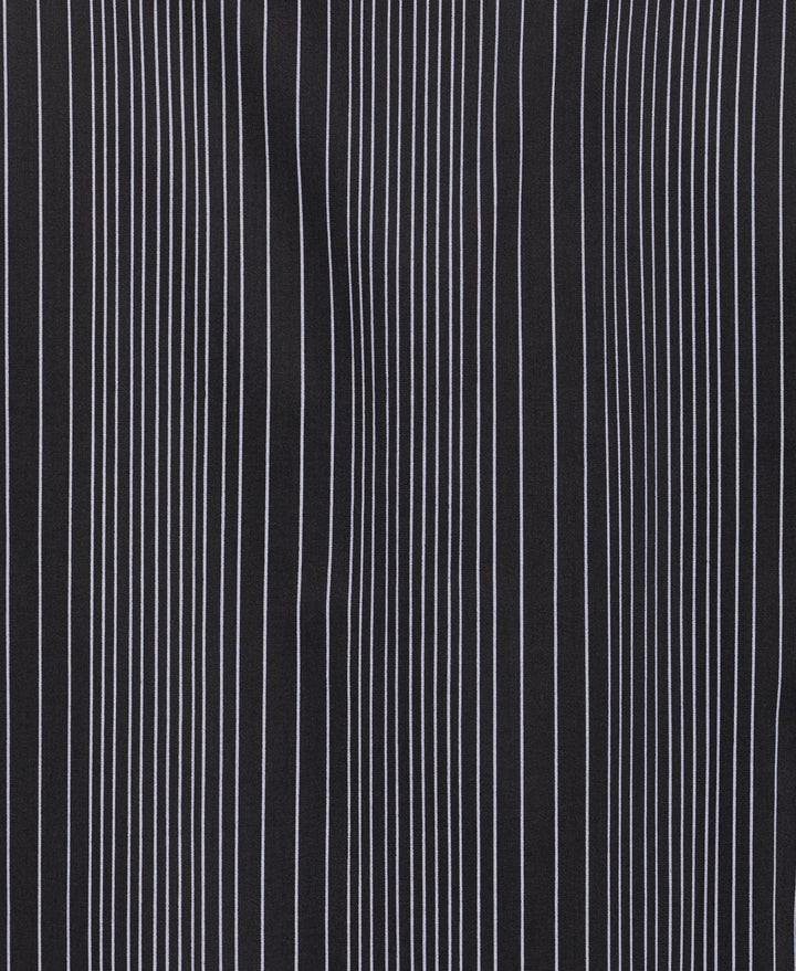 Stripe Banded Collar Shirt (Moonless Night) 