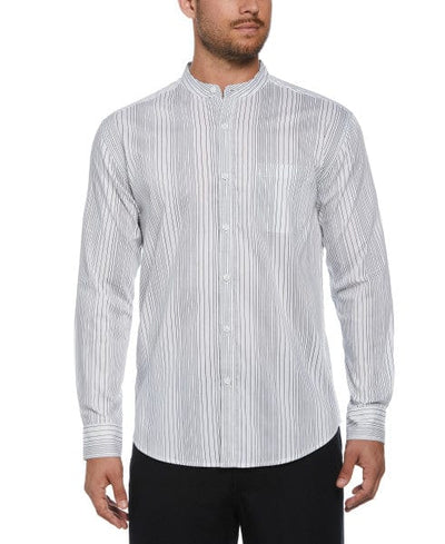 Stripe Banded Collar Shirt-Casual Shirts-Cubavera