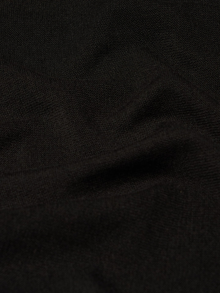 Stripe Coatfront Sweater Shirt (Jet Black) 