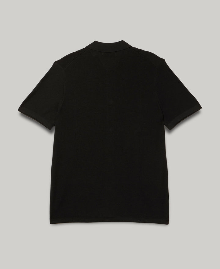 Stripe Coatfront Sweater Shirt (Jet Black) 