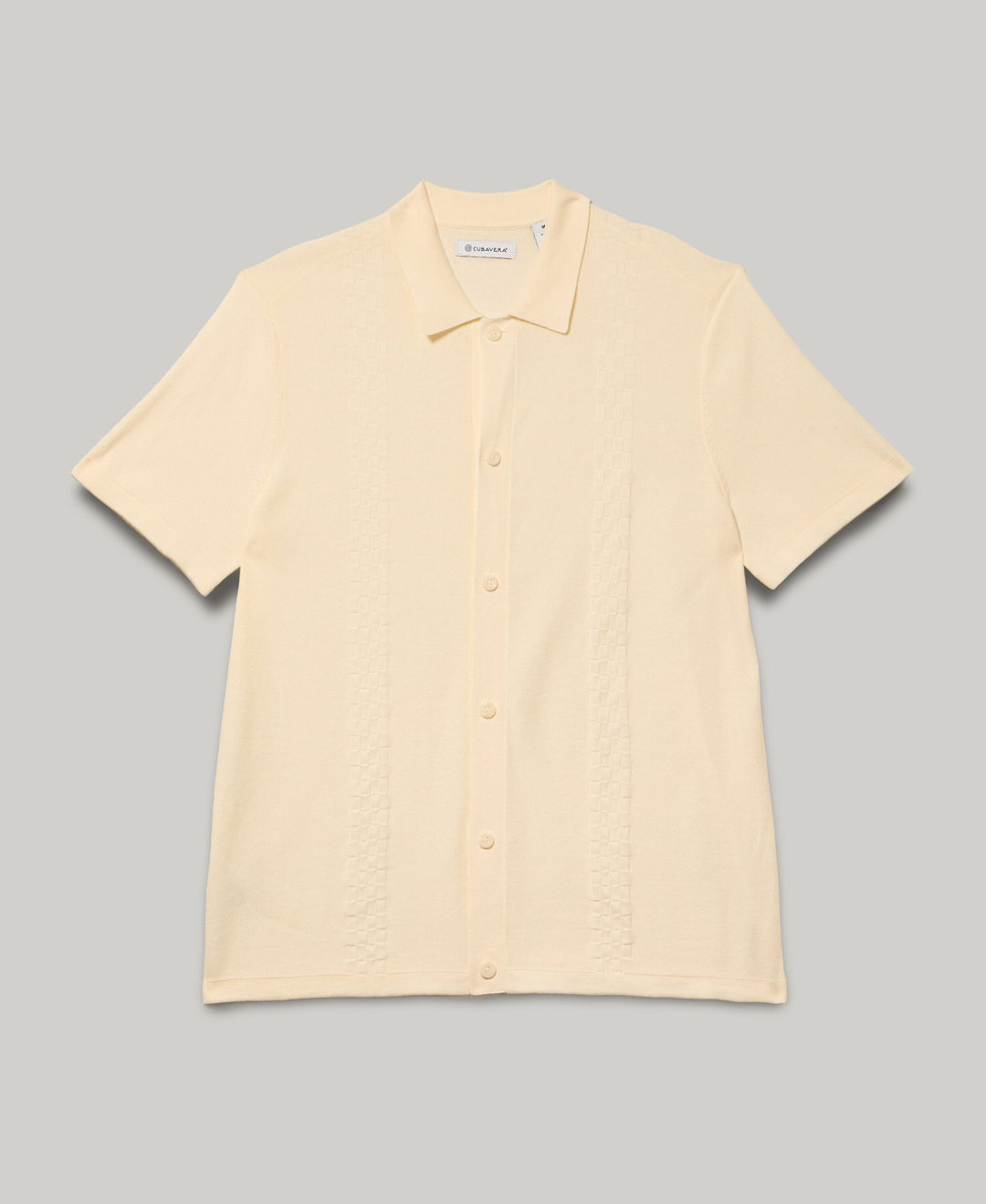 Stripe Coatfront Sweater Shirt (Egret) 