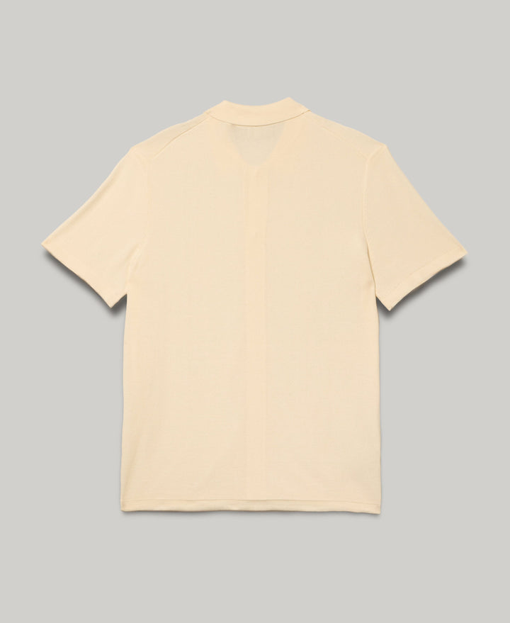 Stripe Coatfront Sweater Shirt (Egret) 
