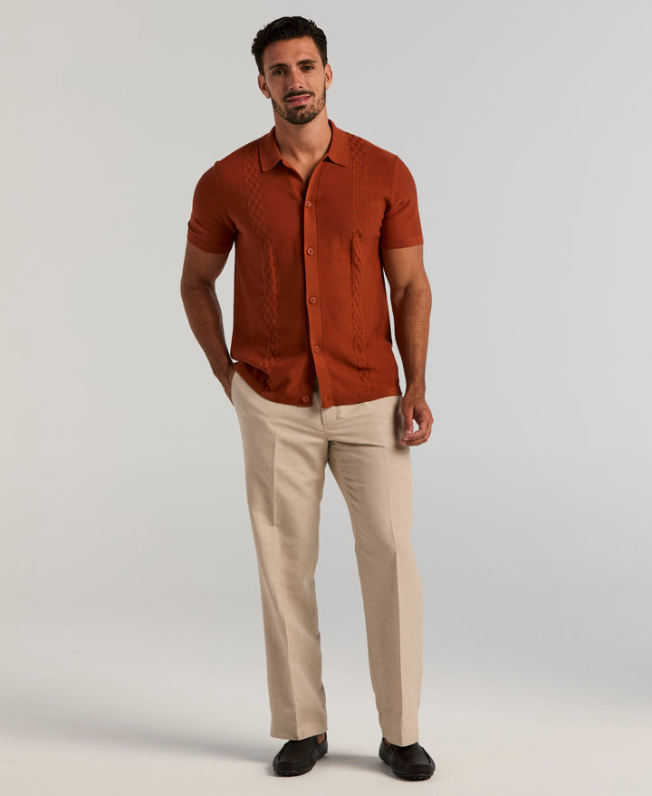 Stripe Coatfront Sweater Shirt (Arabian Spice) 