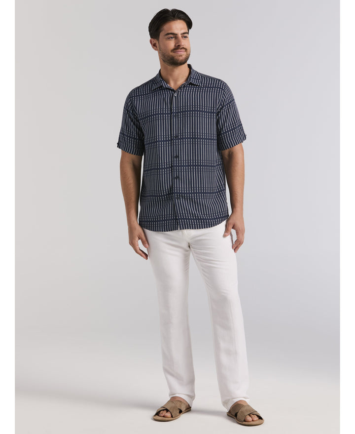 Stripe Print Shirt-Casual Shirts-Cubavera