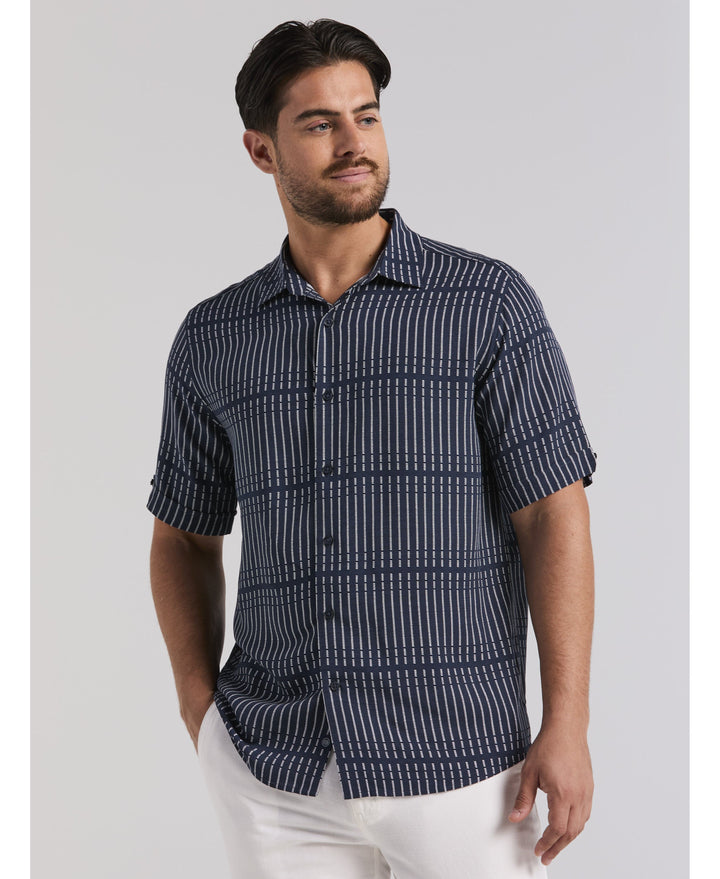 Stripe Print Shirt-Casual Shirts-Cubavera
