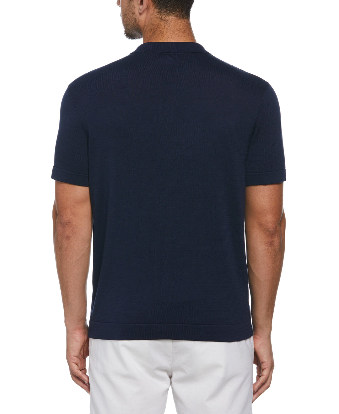 Striped Johnny Collar Polo Sweater (Naval Academy) 