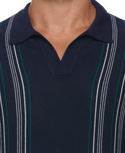 Striped Johnny Collar Polo Sweater (Naval Academy) 