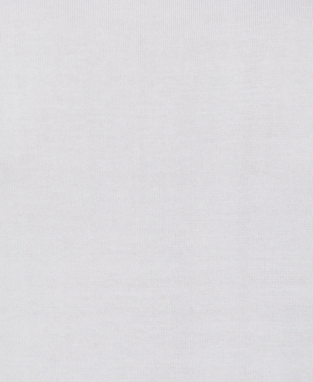 Striped Johnny Collar Polo Sweater (Brilliant White) 
