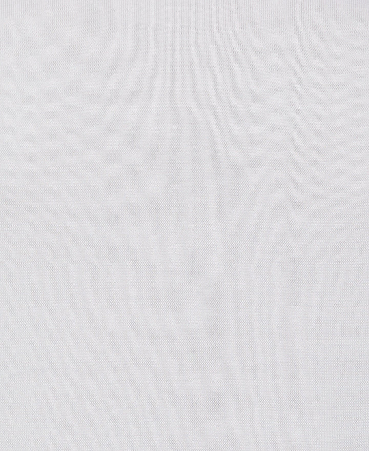 Striped Johnny Collar Polo Sweater (Brilliant White) 