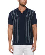 Striped Johnny Collar Polo Sweater (Naval Academy) 