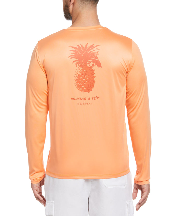 Sun Protection Pineapple Print Stretch Shirt (Cadmium Orange) 