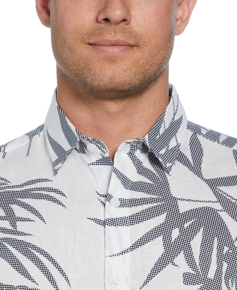 Textured Fern Print Shirt (Brilliant White) 