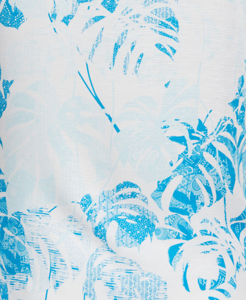 Textured Geometric Palm Print Shirt (Barrier Reef) 