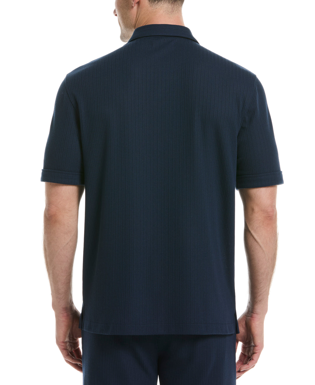 Textured Knit Camp Collar Shirt (Dress Blues) 