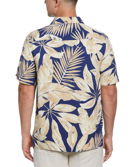 Textured Large Scale Palm Print Shirt (Blueprint) 