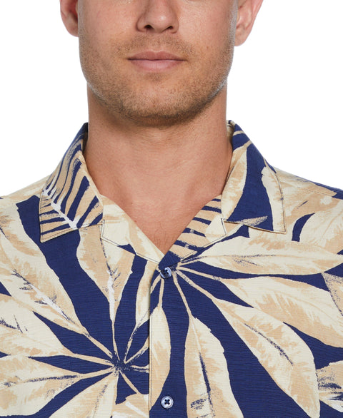 Textured Large Scale Palm Print Shirt (Blueprint) 