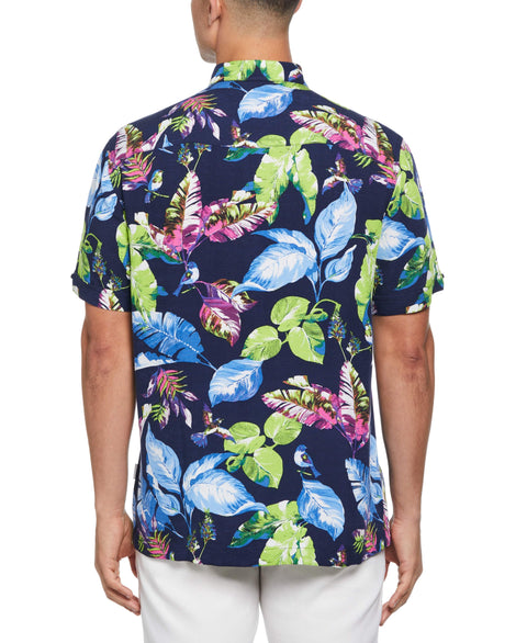 Textured Leaf Print Shirt (Naval Academy) 