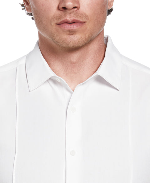 Textured One-Tuck Panel Shirt (Brilliant White) 