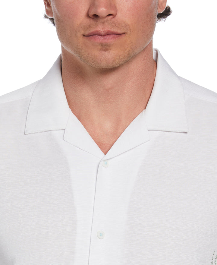 Textured Parrot Print Shirt (Brilliant White) 