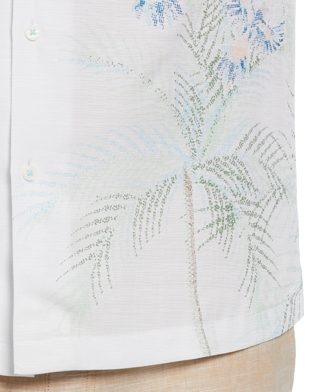 Textured Parrot Print Shirt (Brilliant White) 