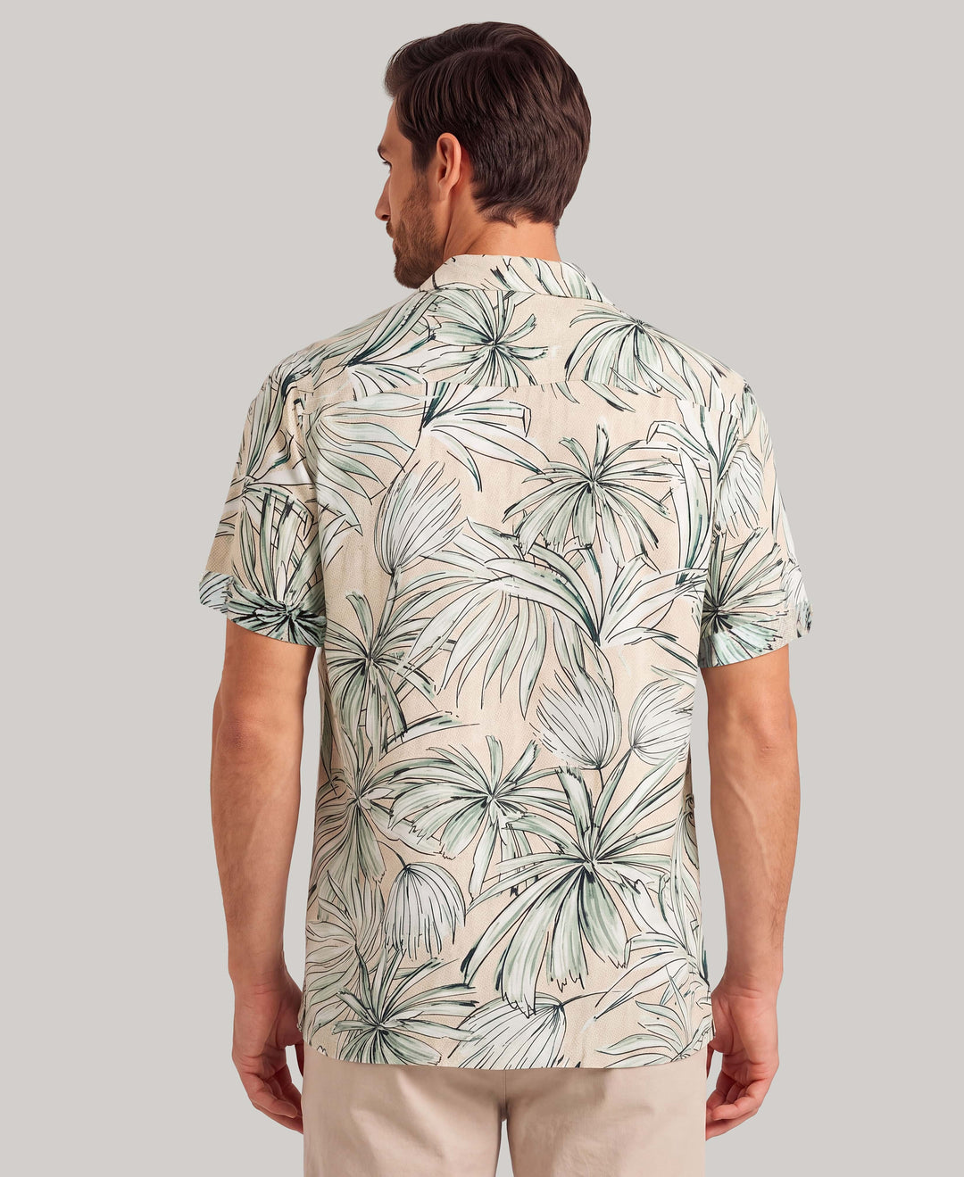 Textured Tropical Print Shirt (Frosty Green) 