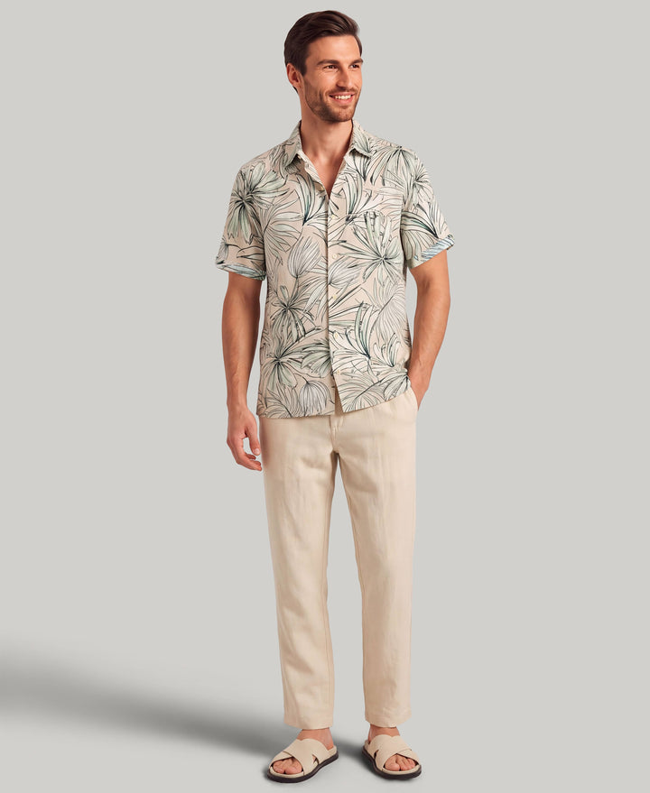 Textured Tropical Print Shirt (Frosty Green) 