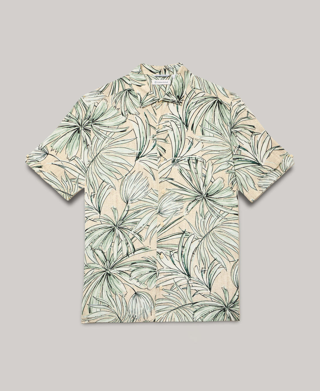 Textured Tropical Print Shirt (Frosty Green) 