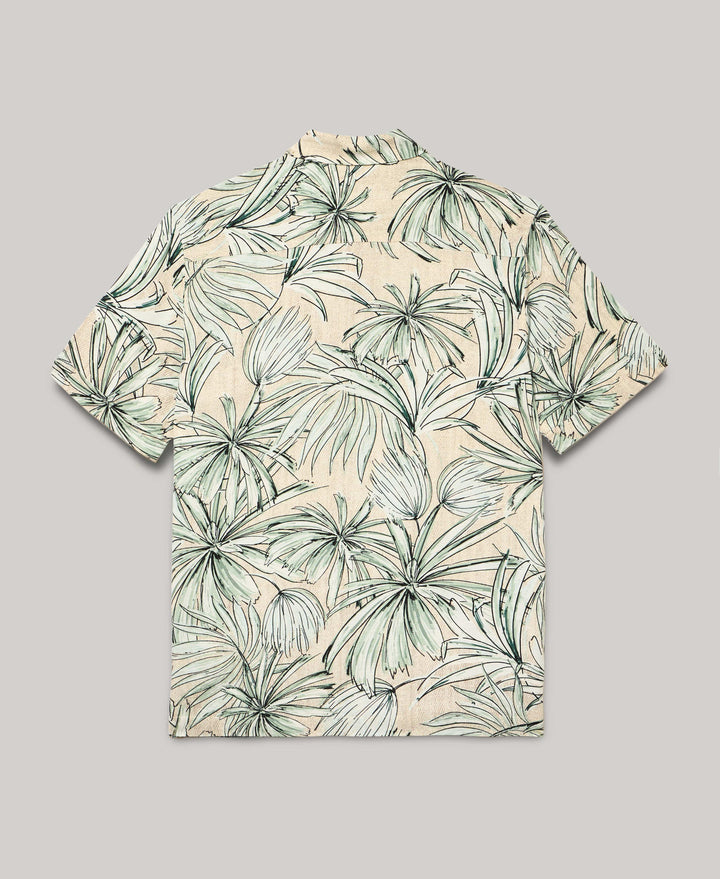 Textured Tropical Print Shirt (Frosty Green) 