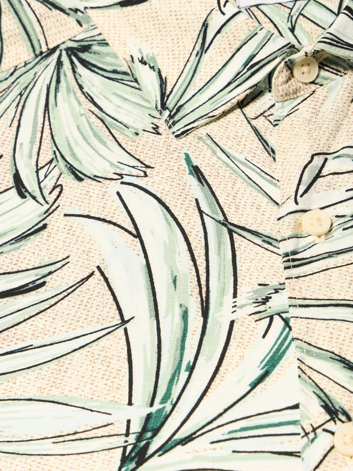 Textured Tropical Print Shirt (Frosty Green) 