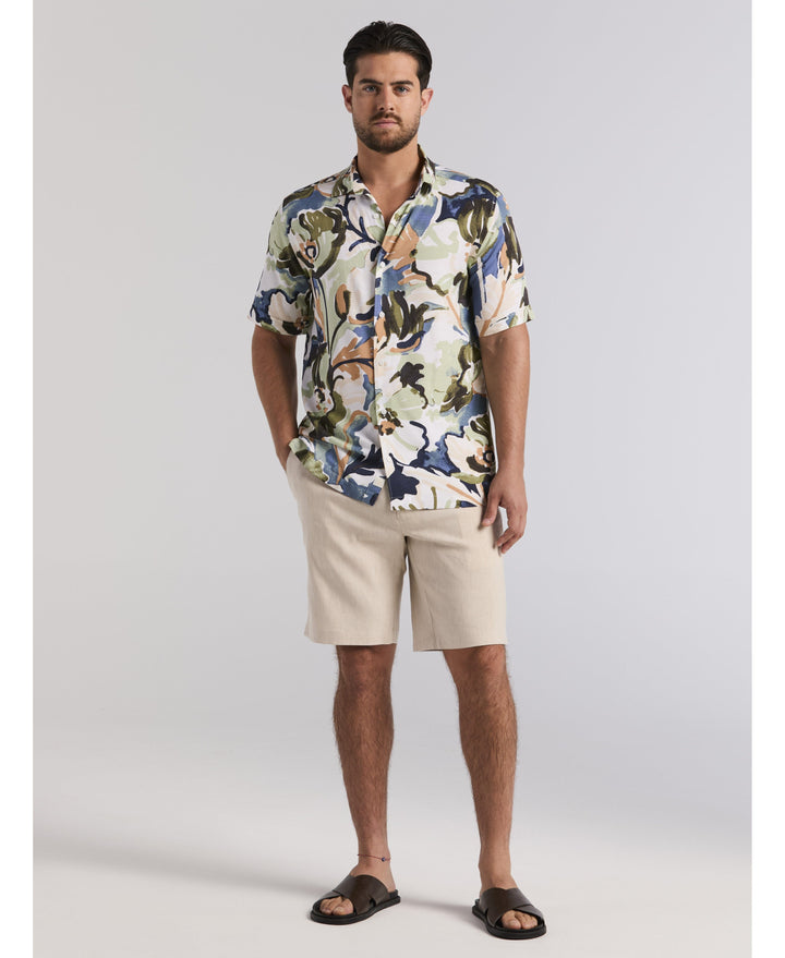Watercolor Print Shirt-Casual Shirts-Cubavera