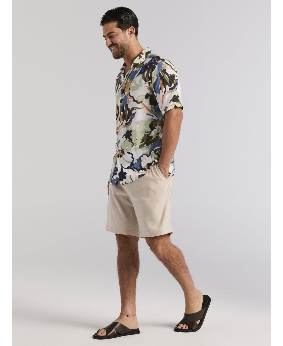 Watercolor Print Shirt-Casual Shirts-Cubavera