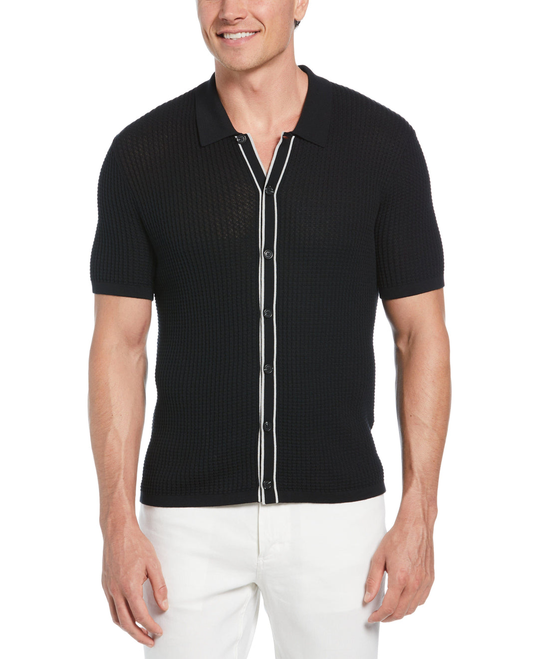 Tipped Textured Sweater (Jet Black) 