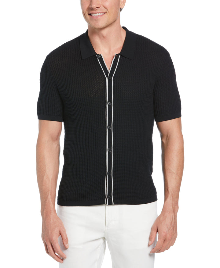 Tipped Textured Sweater (Jet Black) 