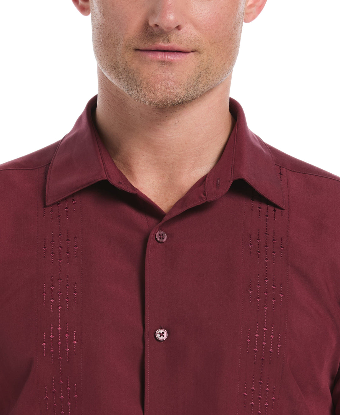 Tonal Argyle Embroidery Shirt (Tawny Port) 
